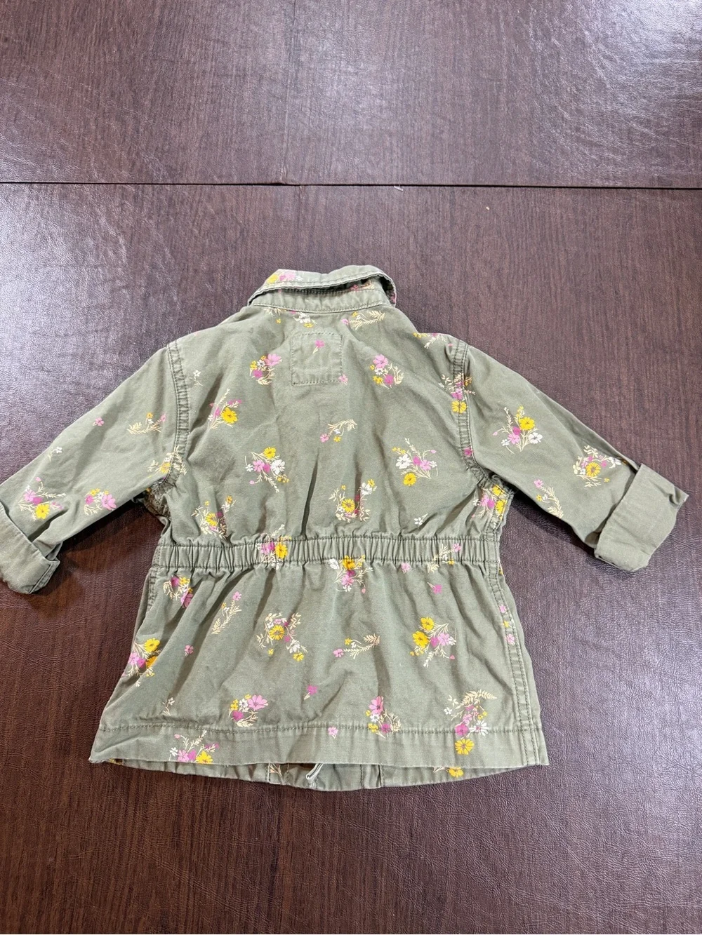 Baby Gap Girls' Olive Floral Utility Jacket Sz 2T